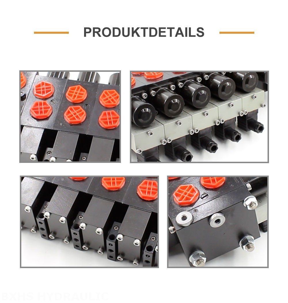 HSDSL Elektrisch proportional und manuell 6 Steuerkolben Proportionalventil